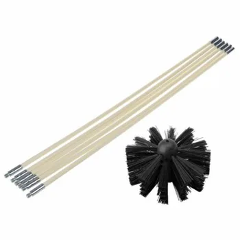 

1pc Brush Head + 6pcs Connecting Rods Chimney Pipe Inner Wall Cleaning Brush Bendable Electric Drill Cleaning Brush