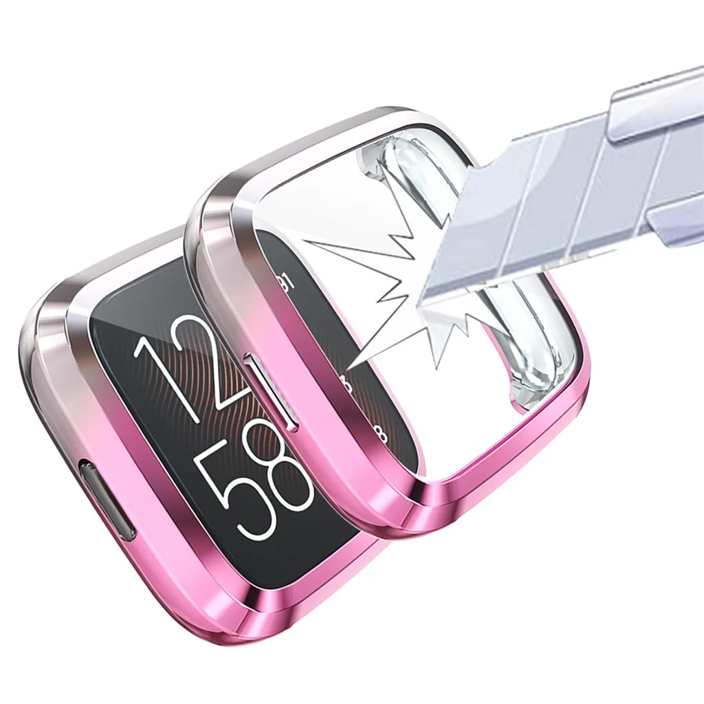 Цветной ТПУ чехол для Fitbit versa 2 ультра-тонкий гальванический прозрачный Новое поступление предотвращает царапины аксессуары для часов