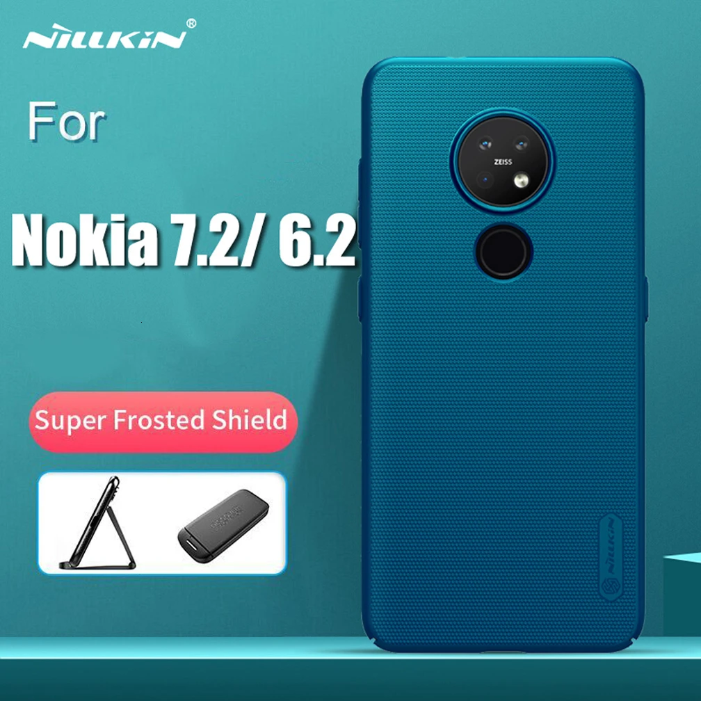 Для Nokia 7,2 матовый чехол Nillkin матовый защитный жесткий чехол для Nokia 6,2 с держателем для телефона