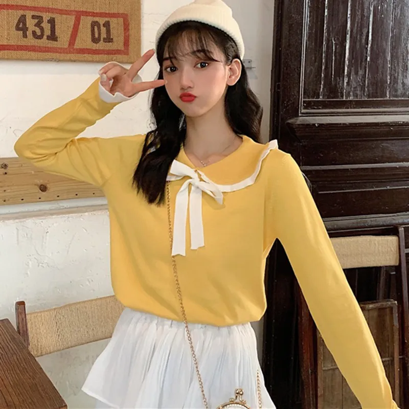 Female 2019 Autumn Winter Clothes Slim All-match Elastic Knit Pullover Women Korean Jumper Brand new Sweater