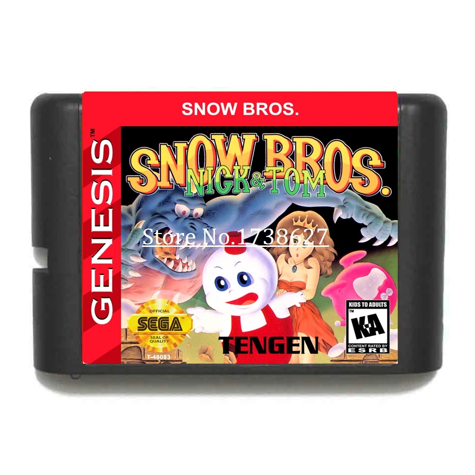 Игровой картридж Snow Bros 16Bit для игровых консолей Sega MegaDrive &amp Genesis | Электроника