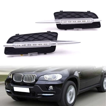

Auto Car LED DRL Daytime Running Lights Bumper Driving Fog Lamps For BMW X5 E70 2007 2008 2009 2010