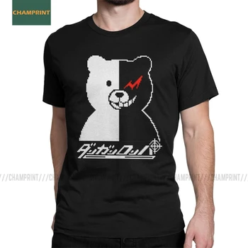 

Monokuma Pixels Dangan Ronpa T-Shirts Men Cotton T Shirts Monokuma Nagito Anime Junko Komaeda Monobear Short Sleeve Tee Shirt