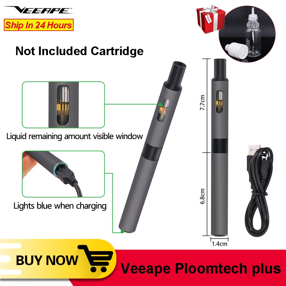 Original Veeape Ploomtech Plus Vaporizer 650mAh Battery Large Smoke ploom tech Vape Pen Electronic Cigarette All in one Kits | Электроника