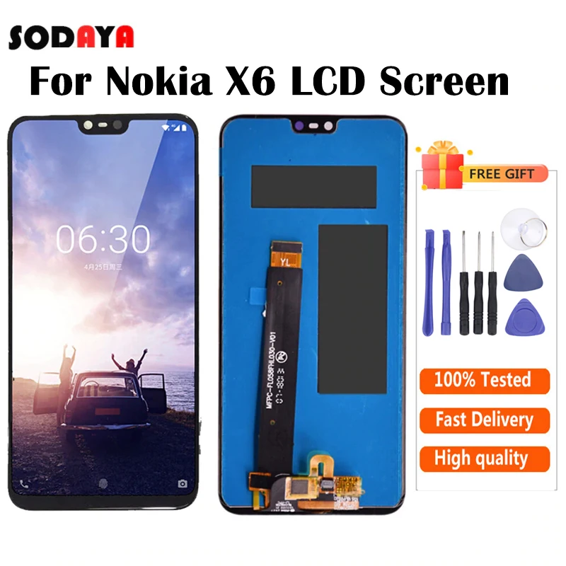 Оригинальный дисплей для Nokia X6 ЖК-экран сенсорный экран дигитайзер 6 1 Plus