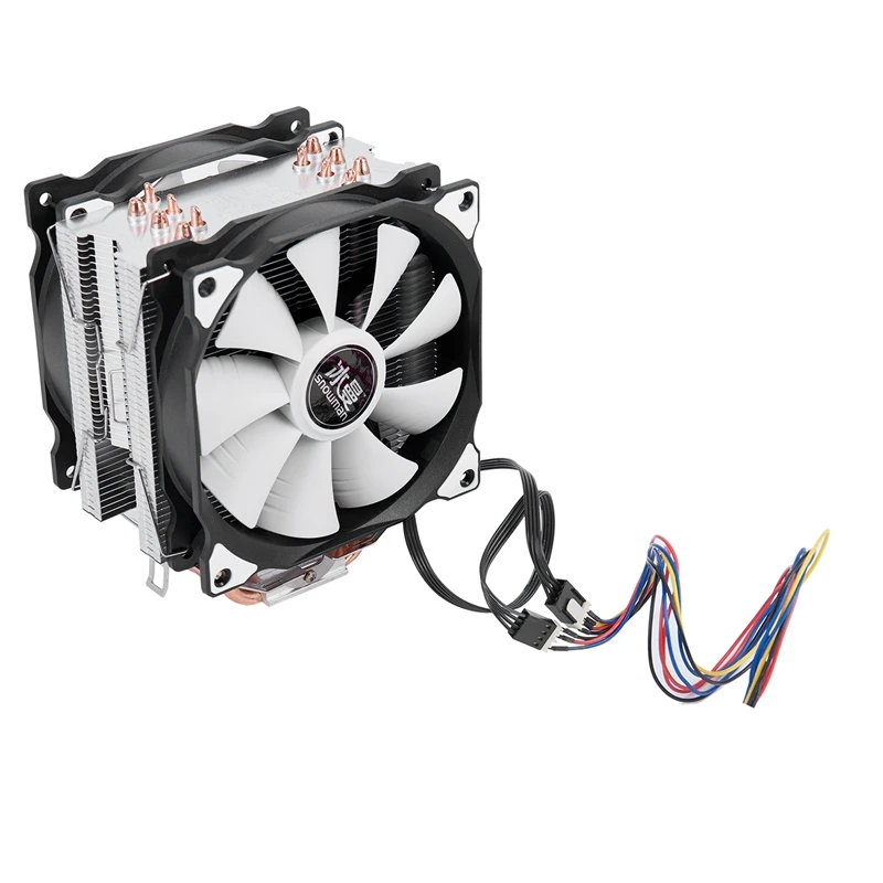 Снеговик 4PIN cpu cooler 6 heatpipe двойные вентиляторы охлаждения 12 см вентилятор LGA775 1151 115x1366 Поддержка Intel AMD