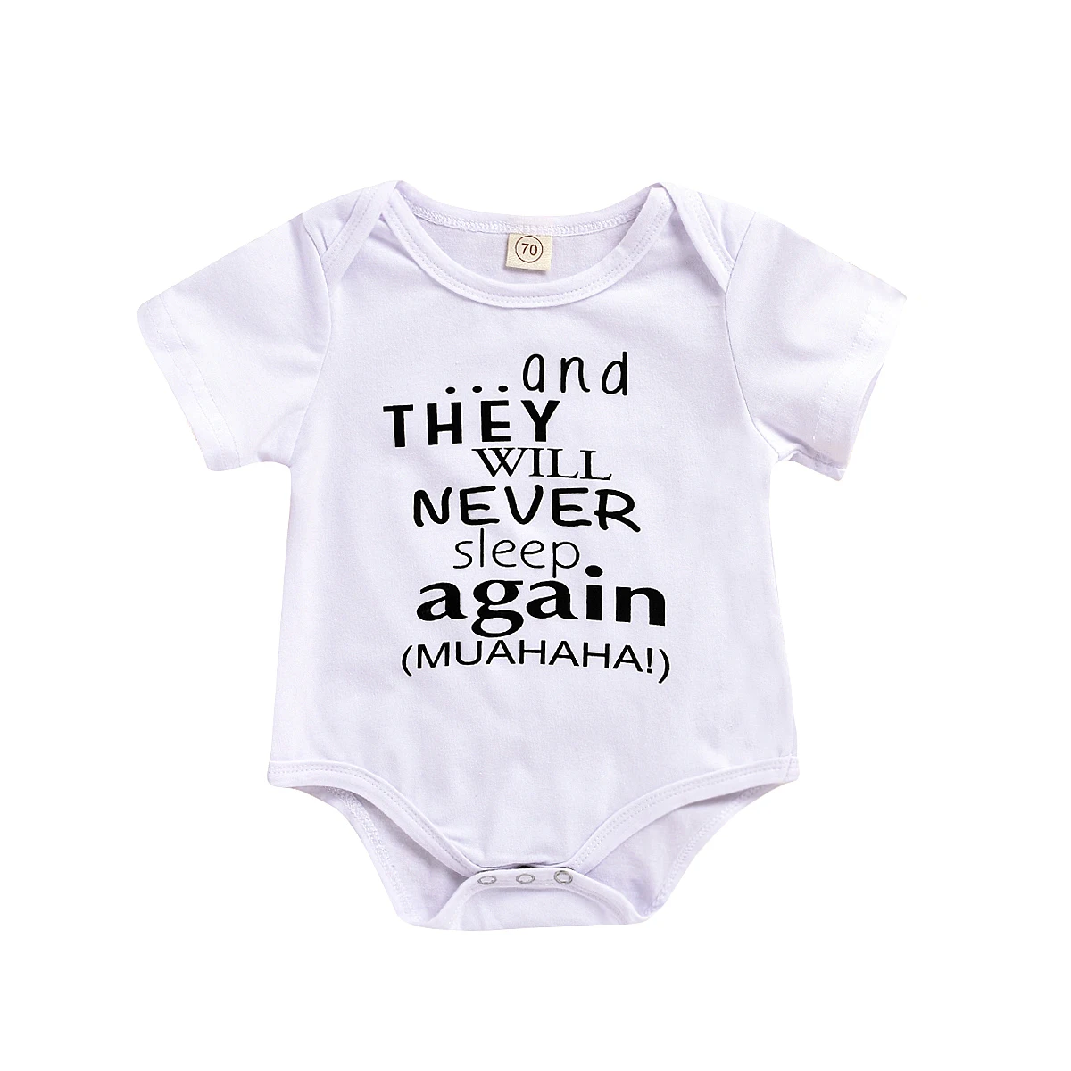 

Babyâ€™s Casual Short-sleeved Jumpsuits Infant Summer Funny Letter Print One-piece Triangle Romper