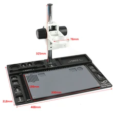 Multifunction Stereo Microscope Adjustable Boom Table Working Stand Holder + Multi-axis Adjustable Metal Arm