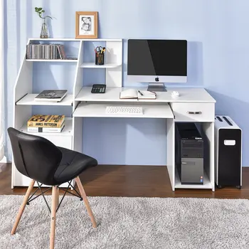 

Simpleness Computer Desk Desktop Home Modern Office Desk Writing Desk Laptop Study Table Workstation Home Office Furniture