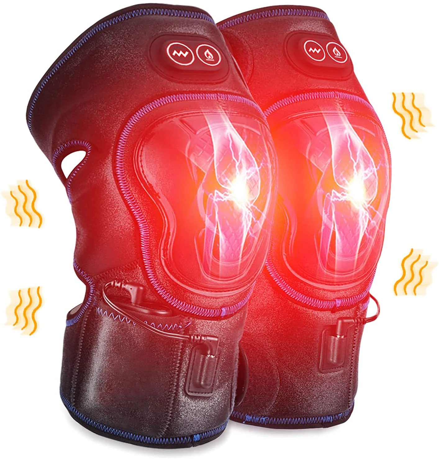 Heated Knee Massager Cordless Heating Vibration Massaging Knee Brace