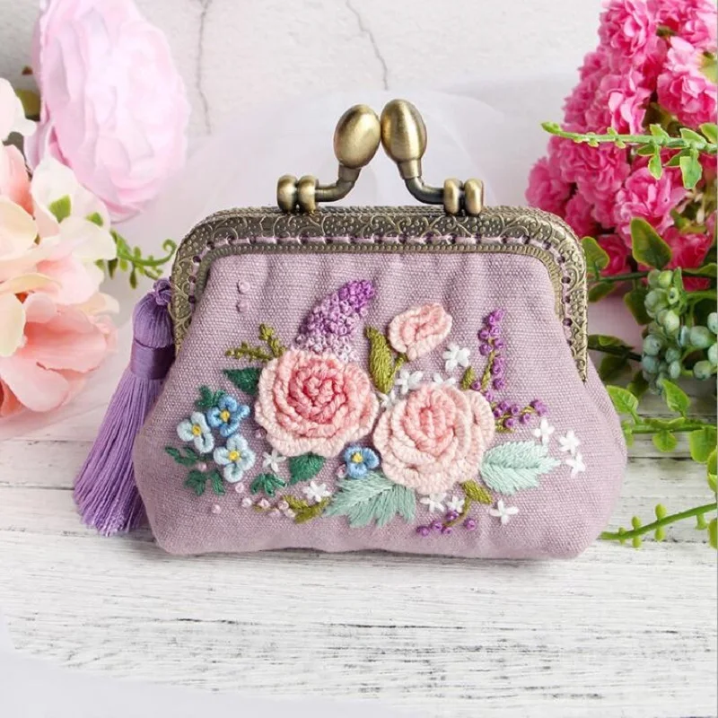 DIY Вышивка кошелек лента для начинающих наборы для рукоделия вышивка крестиком серии искусство ремесла DIY портмоне комплект материалов