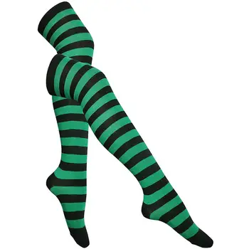 

Sexy Lingerie Women Over Knee Long Stripe Printed Thigh High Striped Cotton Sweet Cute Plus Size Overknee Sexy Stockings