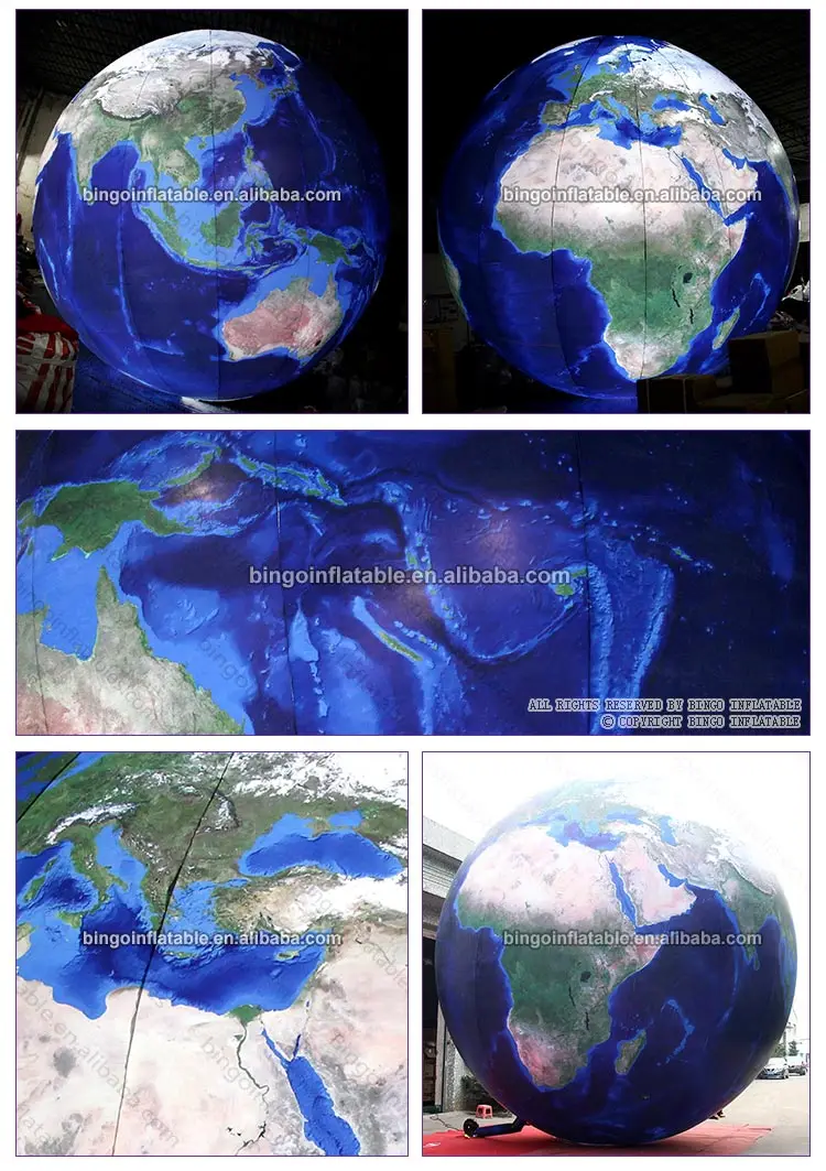 HIGHLY RECOMMENDED 6m inflatable lighting LED earth customized landing globe ball display replica