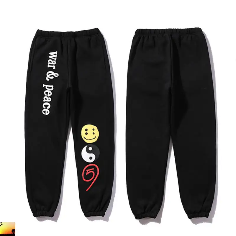 

CPFM. XYZ Pants Men Women Fleece War Peace Casual Trousers Tai Chi Smiley Face Kanye West Sweatpants