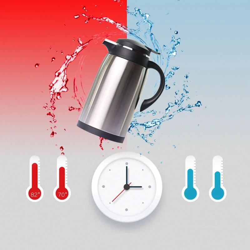 1-1.9L Glass Liner Vacuum Flasks Thermos Large Capacity Household Thermal Hot Water Pot Bottle Stainless Steel Coffee Kettle Jug