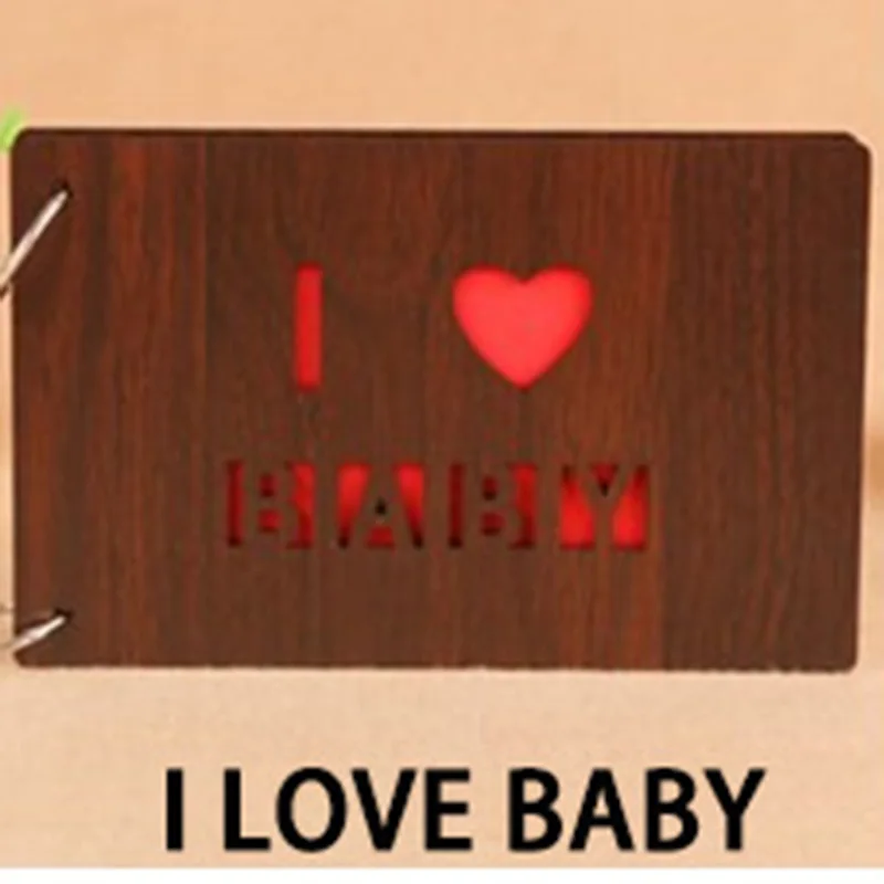 I LOVE BABY-1 Современный Стиль 6 дюймов 25 листы фотоальбом полый узор скрапбук памяти альбом для свадьбы картина DIY подарок на день рождения альбом - Цвет: I LOVE BABY-1