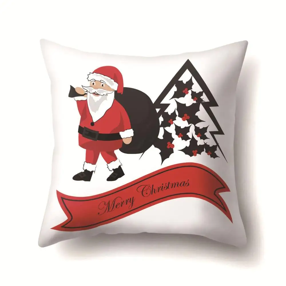 Рождественская наволочка для подушки с Санта Клаусом и снежинками, декоративная подушка для дома, спальни, дивана, кровати, полиэфирная наволочка, 40543 - Цвет: 2BZ-40543-316
