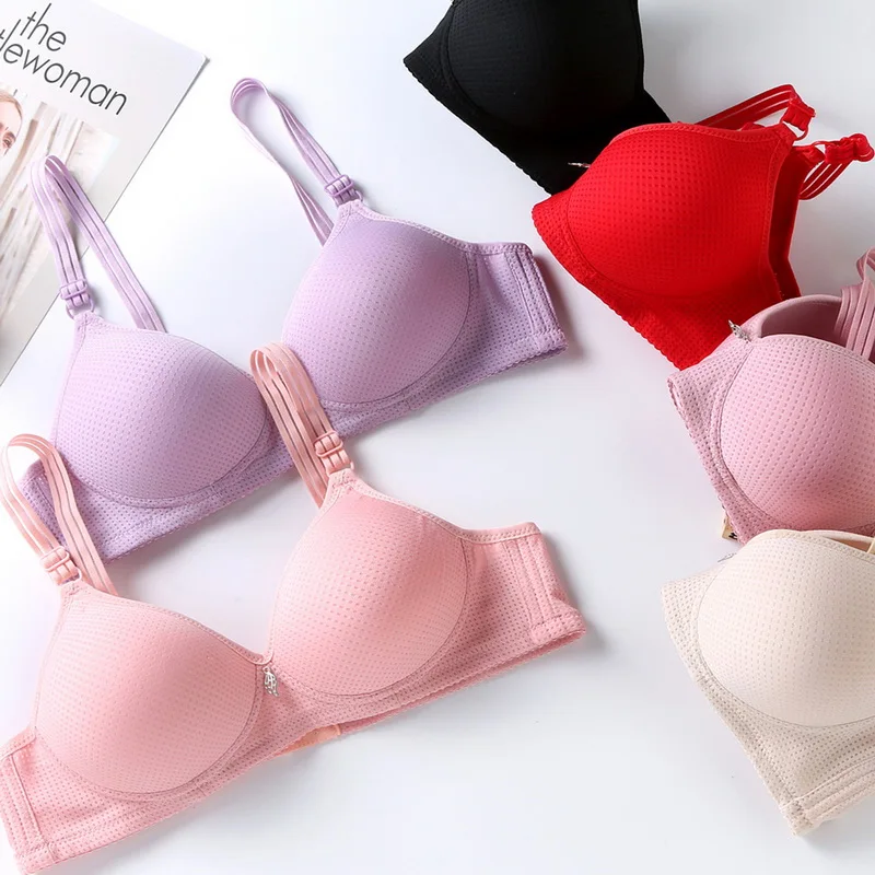 comfy bra Women Wireless Push Up Bra Women Underwear Simple Brassiere Lady Sexy Lingerie Underwear Wire Free Bralette Thin B C Cup seamless bra