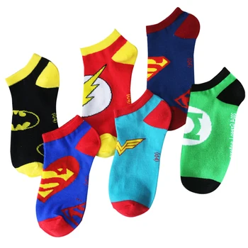 

6Pairs Superhero Socks Fashion Style United States The Salvation Hero Art Avengers Women Men Female Short Sock