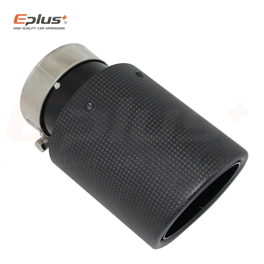 Car Carbon Fibre Matte Exhaust System Muffler Pipe Tip Curl Universal Black Stainless Mufflers Decorations Akrapovic