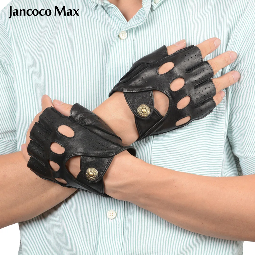 Jancoco Max модные стильные мужские перчатки из натуральной оленьей кожи черные