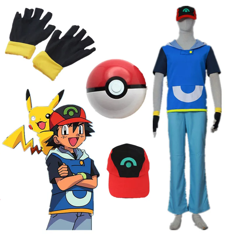 Pocket Monster Pokemon Gaan Ash Ketchum Cosplay Kostuum Halloween kostuum Pocket Monster Pokemon Gaan Ash Ketchum Cosplay Kostuum Halloween kostuum