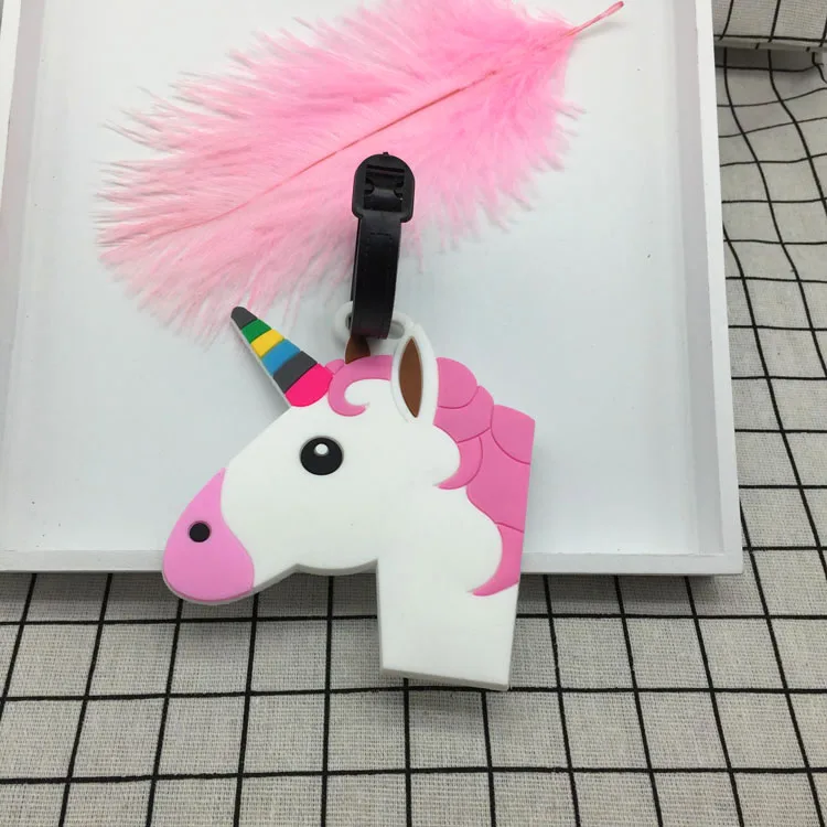 Unicorn 2 Аксессуары для путешествий креативные багажные бирки животные мультфильм силикагель чемодан ID Addres держатель багажные таблички на багаж переносная бирка - Цвет: Unicorn 2