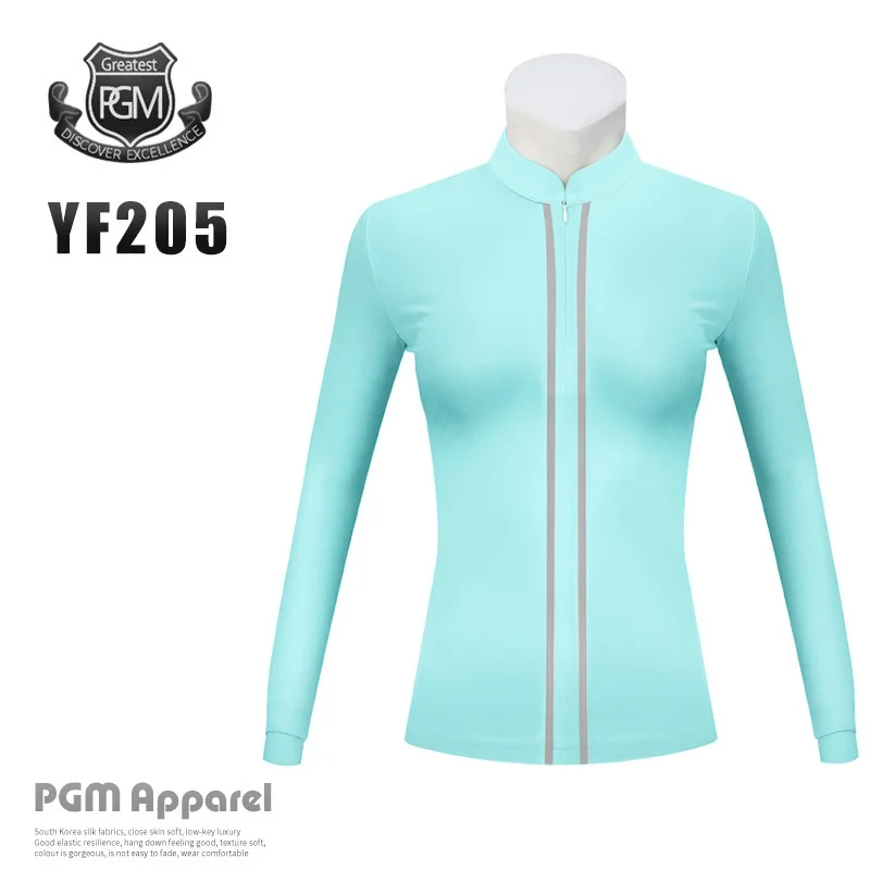 PGM Women Golf Jacket Long Sleeve Keep Warm Windbreaker Ladies Stand Collar Casual Shirt Golf Training Clothing D0800 - Цвет: Синий