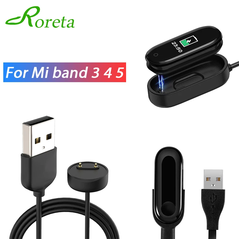 USB кабель Roreta для зарядки умных часов Xiaomi Mi Band 3/4/5 быстрой