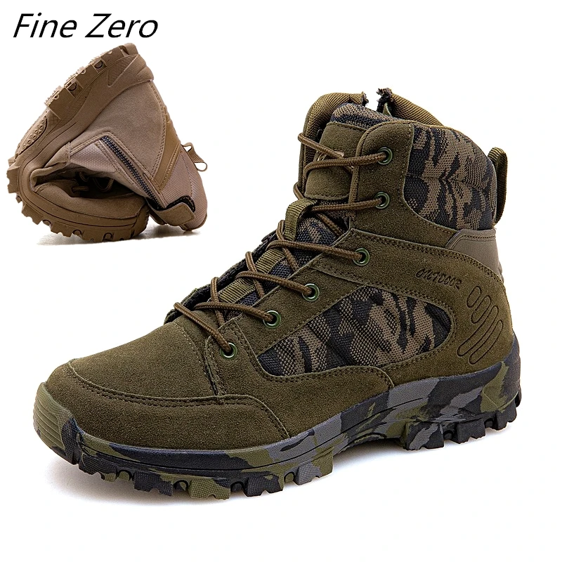 New Brand High Quality Men's Winter Leather Shoes Men Waterproof Snow Boots Military Combat Sneakers Tactical | Обувь