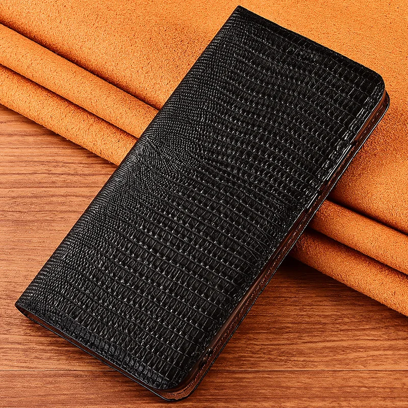 Черный Флип-кейс Lizard из натуральной коровьей кожи для Xiaomi mi 9 mi 9 9S Se Lite Pro, чехол-подставка для Xiaomi mi 9 9S Pro - Цвет: Черный