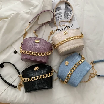 

Crocodile Pattern Chain Women Shoulder Bag Fashion PU Luxury Handbag