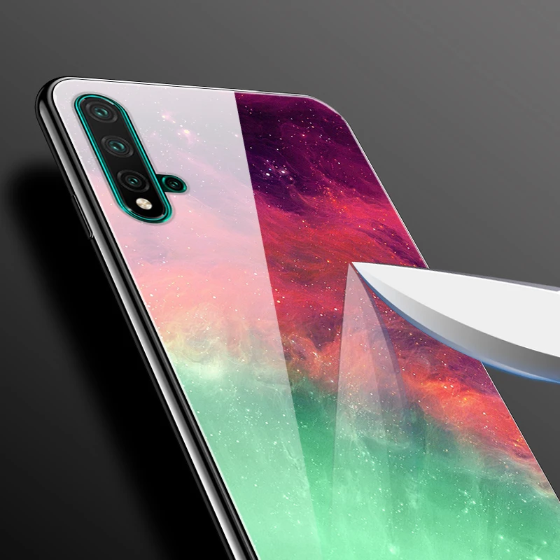 Чехол из закаленного стекла для huawei NOVA 5, Мягкий бампер с 3D принтом, чехол для huawei Nova 5 Pro, чехол для телефона Nova5 6,3", Чехол