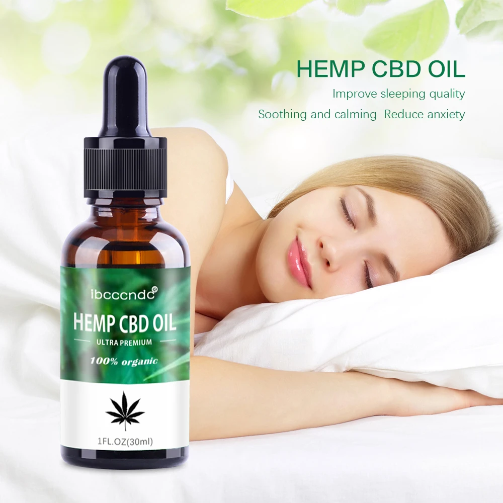 30ml Organic Hemp CBD Oil Drops Seed Essential Oil Massage Essence Extract Drop for Pain Relief Helps Sleep Relieve Stress