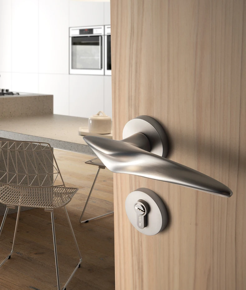 Gold/zinc alloy Door Lock Interior Home Door Handle Interior Lock Anti-theft modern Furniture Gate - Цвет: cl-0771