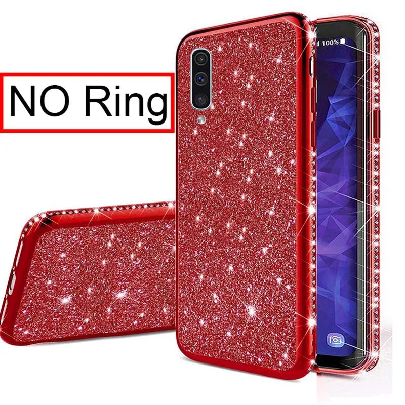 Чехол со стразами и блестками для samsung Galaxy A20E A10E A80 A70 A60 A50 A40 A30 M30 M20 A8 A6 плюс A7 J8 J6 J4 палец кольцо крышки