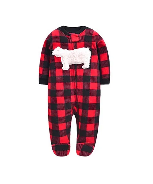 thumbnail image 1 of Newborn Baby Rompers 2019 Fall Winter Fleece Warm Little Brother Sister All Star Footed Baby Pajamas Infant jumpsuits Sleepwear, 1 of 5