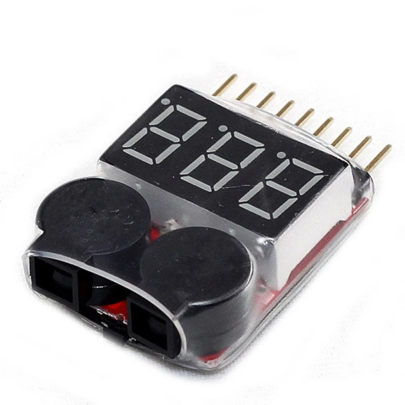 

Voltmeter Digital 2 IN1 Low Buzzer Alarm 1S-8S Lipo Li-on Fe RC Voltage Meter Monitor Tester Low Voltage Alarm Helicopter Batter