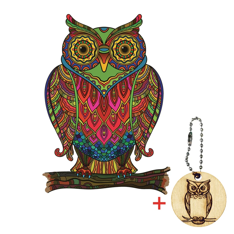 alien animal shaped jigsaw kawaii charm owl wooden puzzles 3d 100 200 300 pieces diy game wood toy for teen kids party gift New Artistic Animal Wooden Puzzle Owl Wooden Jigsaw Puzzles Wood Educational Toys For Kids Adults Birthday Christmas Gift