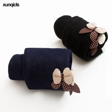 От 3 до 10 лет, новые зимние детские штаны, теплые штаны для девочек, флисовые детские брюки с бантиком, одежда для маленьких девочек, детская одежда