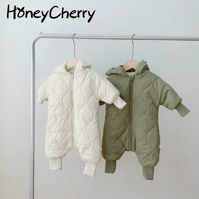 Новое зимнее пальто HoneyCherry Плотная теплая одежда для малышей Трико скалолазания