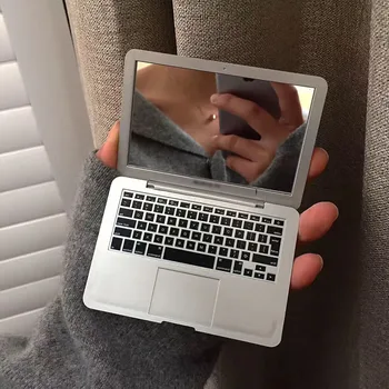 

Mirror Mini Portable Creative Notebook Computer Shape Portable Folding Special Design Small Makeup Mirror Foldable Easy To Take