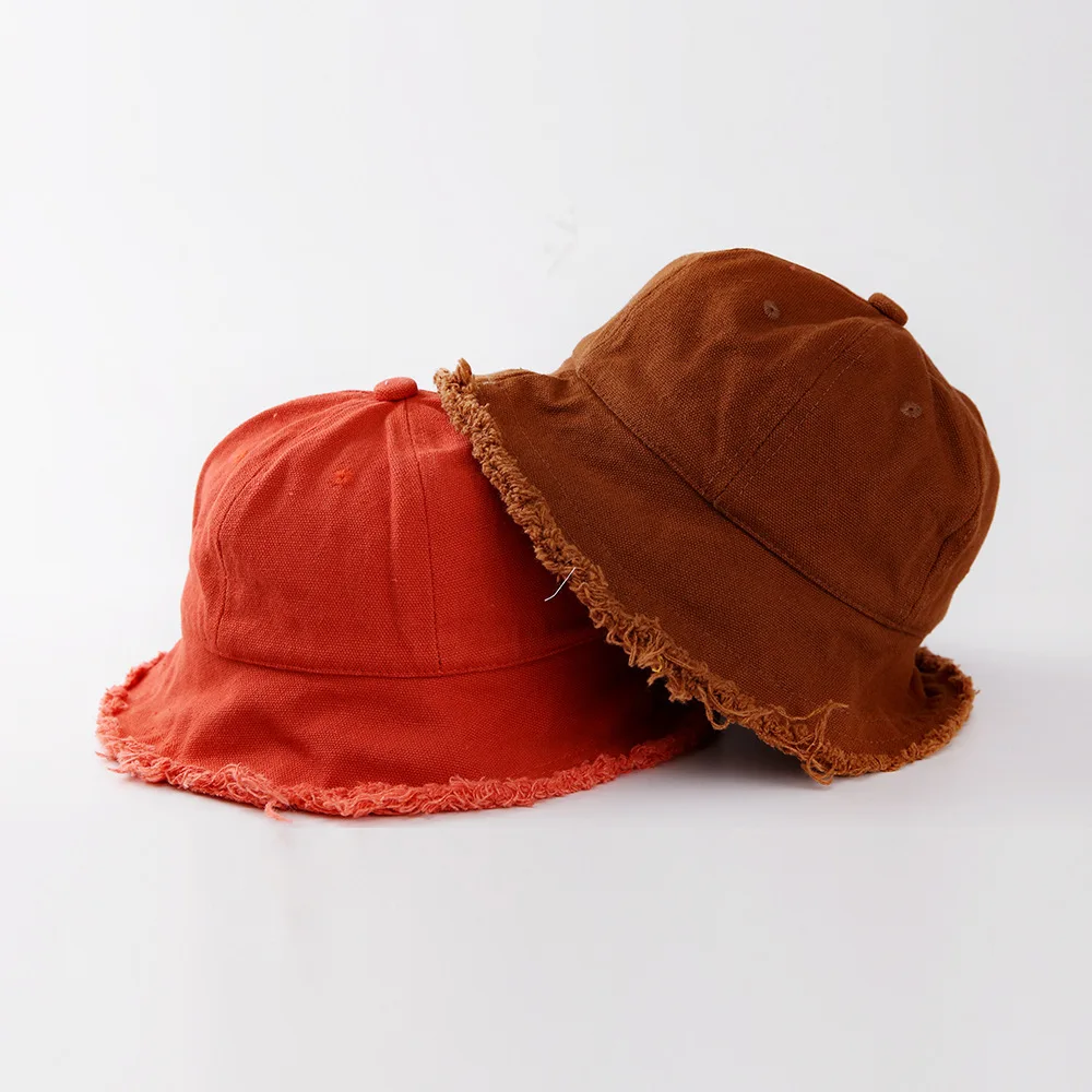LDSLYJR new Solid color dome Bucket Hat Fisherman Hat outdoor travel hat Sun Cap Hats for Children boy and girl 06