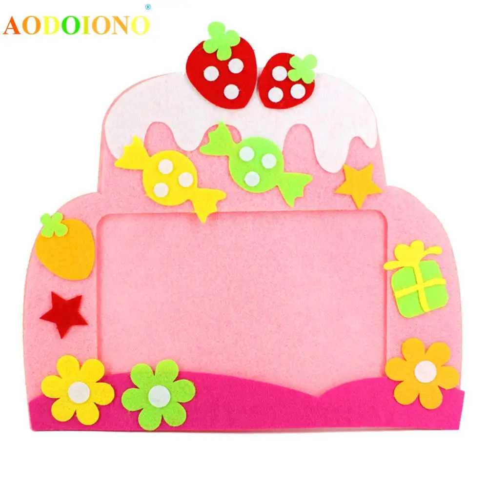 Cake DIY нетканый тканевый фоторамка 3D мультяшный Фото чехол для детей детские наклейки ручной работы DIY игрушки художественные ремесленные игрушки рождественские подарки - Цвет: Cake
