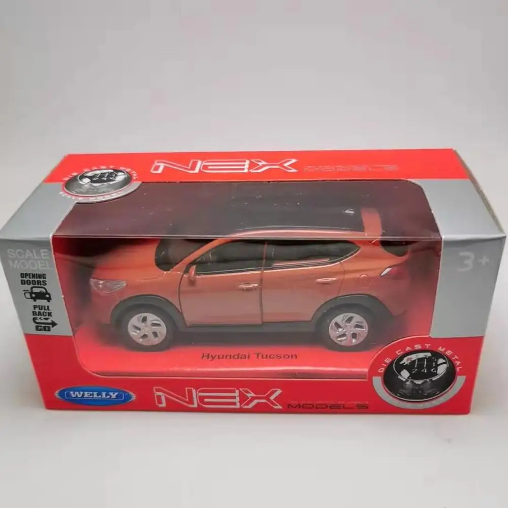 Продукт 1:36 HYUNDAI Tucson SUV модель автомобиля из сплава, имитационная литьевая модель автомобиля, детская игрушка в подарок - Цвет: Original-Orange