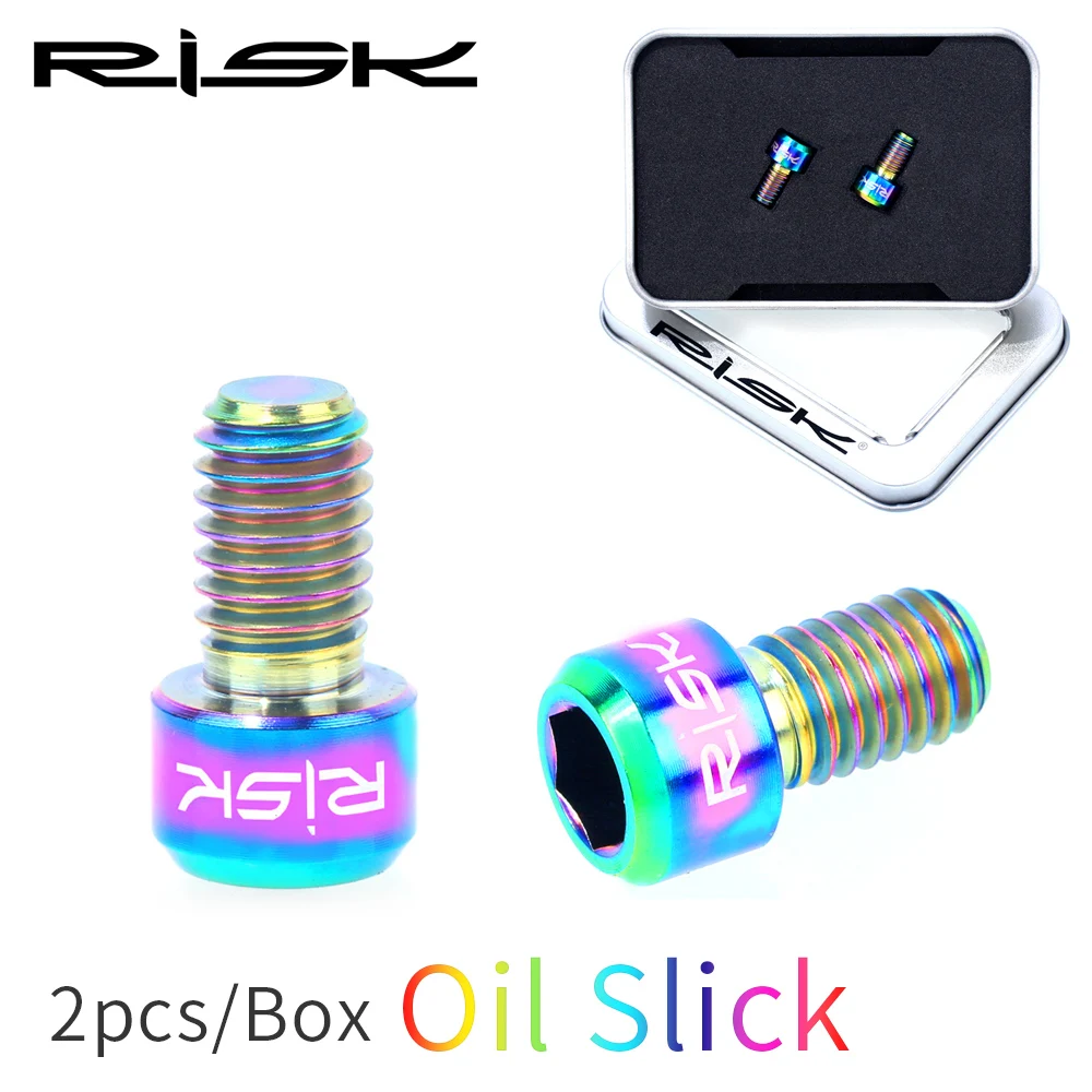 Многоцветный RISK M6*10mm Road Bike Brake Fixed Cable Bolts Titanium Bicycle C Brake Line Pressing Bolts 2 Piece - Цвет: Многоцветный