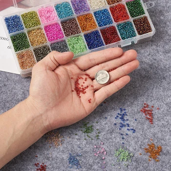 

Round Glass Bead 24 Colours Small Round Spacer Beads Jewelry Beading 2mm