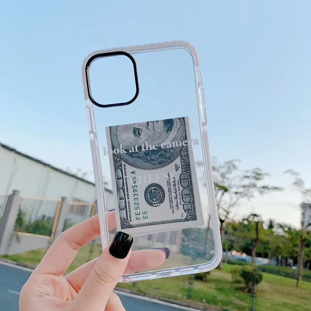 Для iPhone 11 Pro Max пластиковый мягкий чехол деньги наличные доллар Прозрачный чехол для iPhone 7 8 Plus X XR XS Max