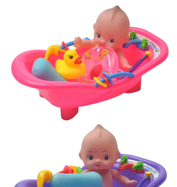 Игрушка для ванной с водой, Детская модель, детская игрушка для дома, ванна, игрушка с куклой, бегемот, утка, защемление, называемая игрушка