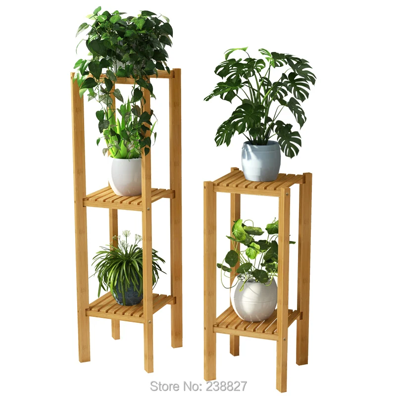 Бамбуковые стеллажи для цветочных горшков декоративные горшки домашнего сада